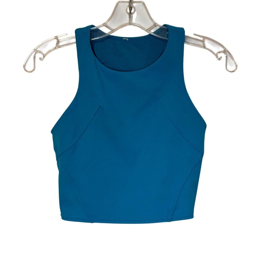 Lululemon blue align Invigorate‎ cropped training tank top  Size 4